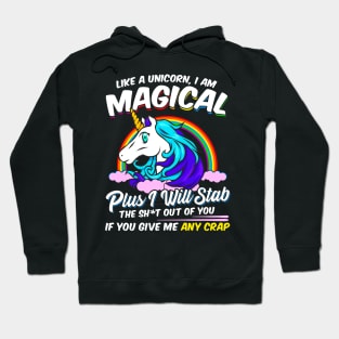 Unicorn Magical Funny Quotes Adult Humor Hoodie